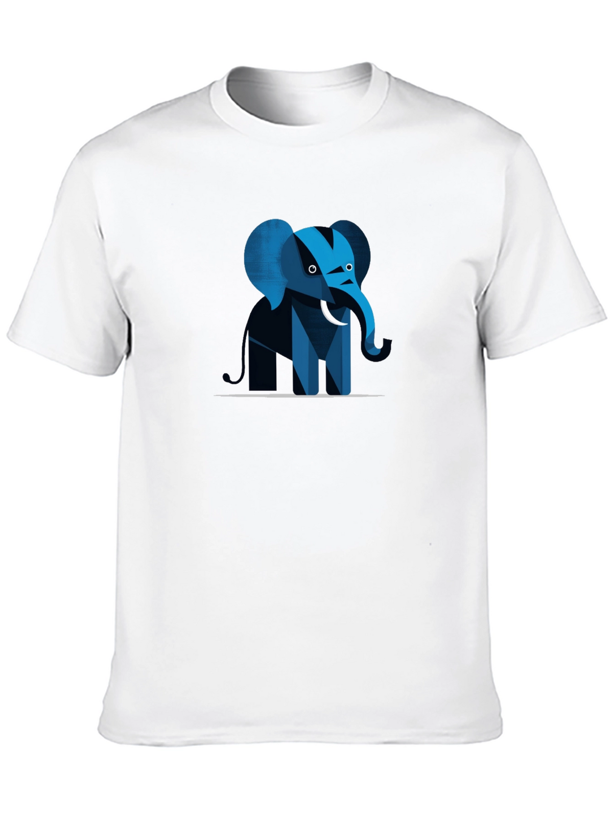 Geometric Elephant Graphic Tee - Black
