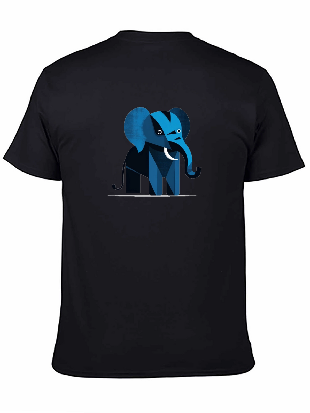 Geometric Elephant Graphic Tee - Black