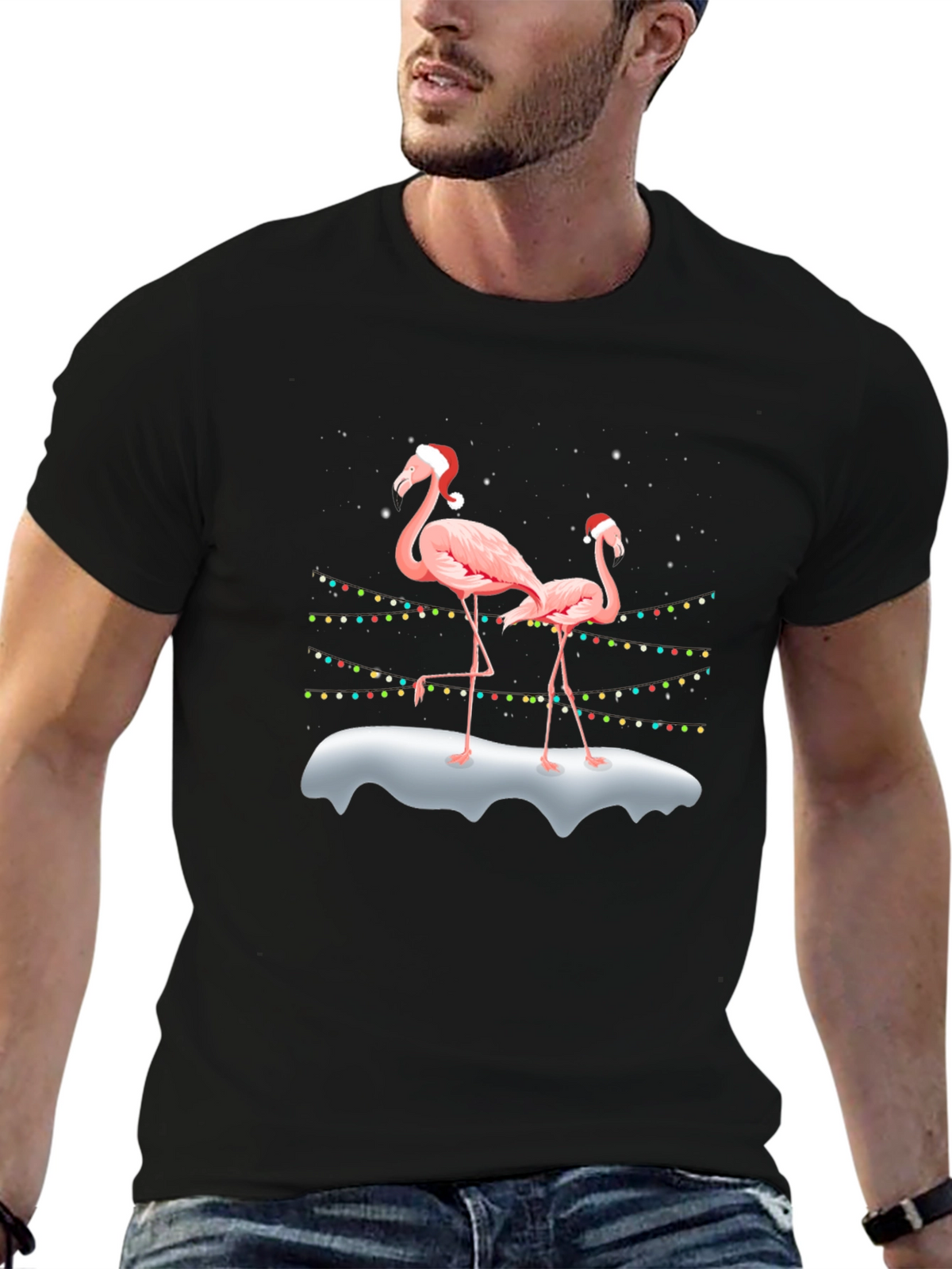 Flamingo Christmas Tee - Holiday Style