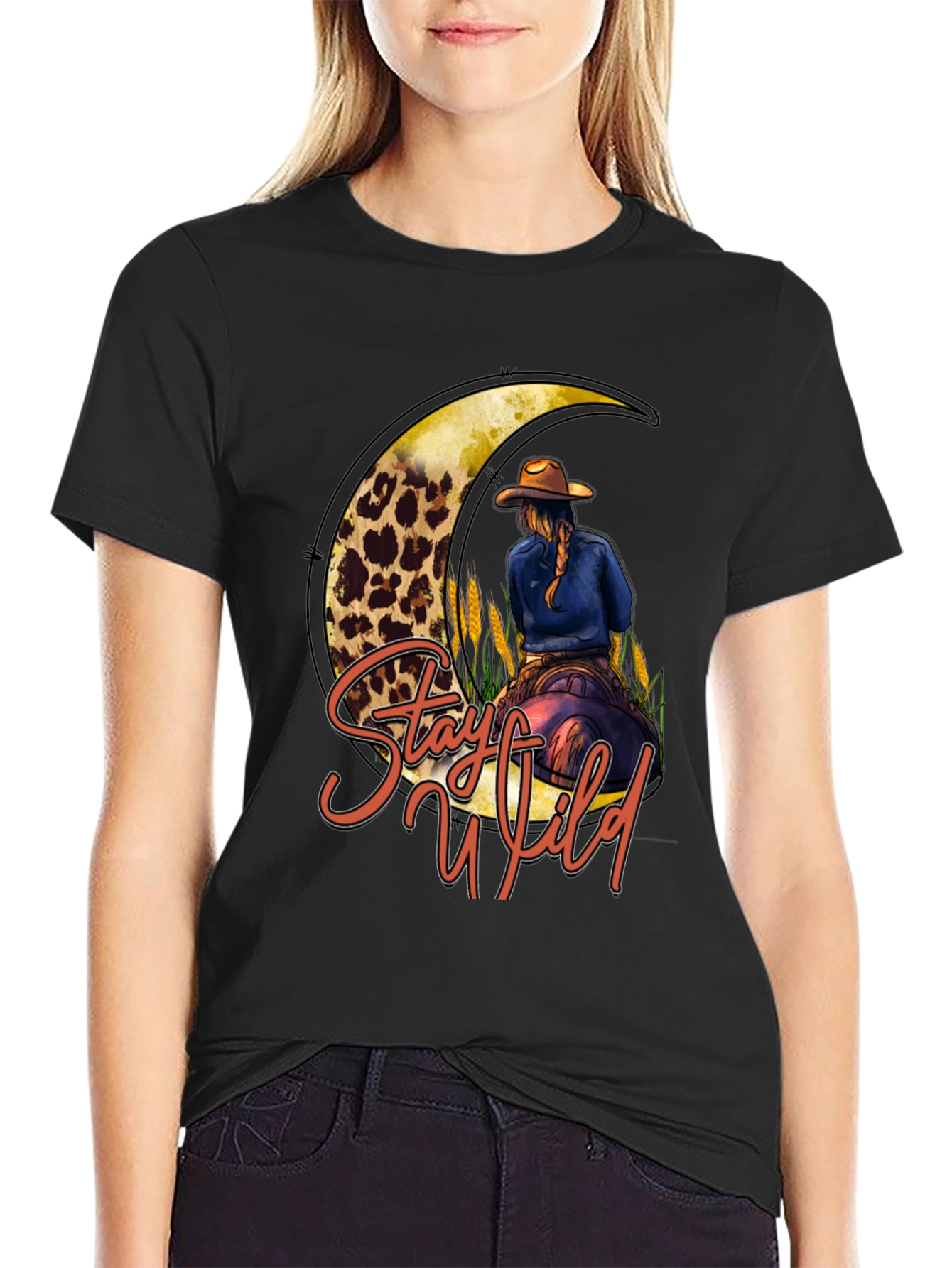 Stay Wild Cowgirl Moon Graphic Tee
