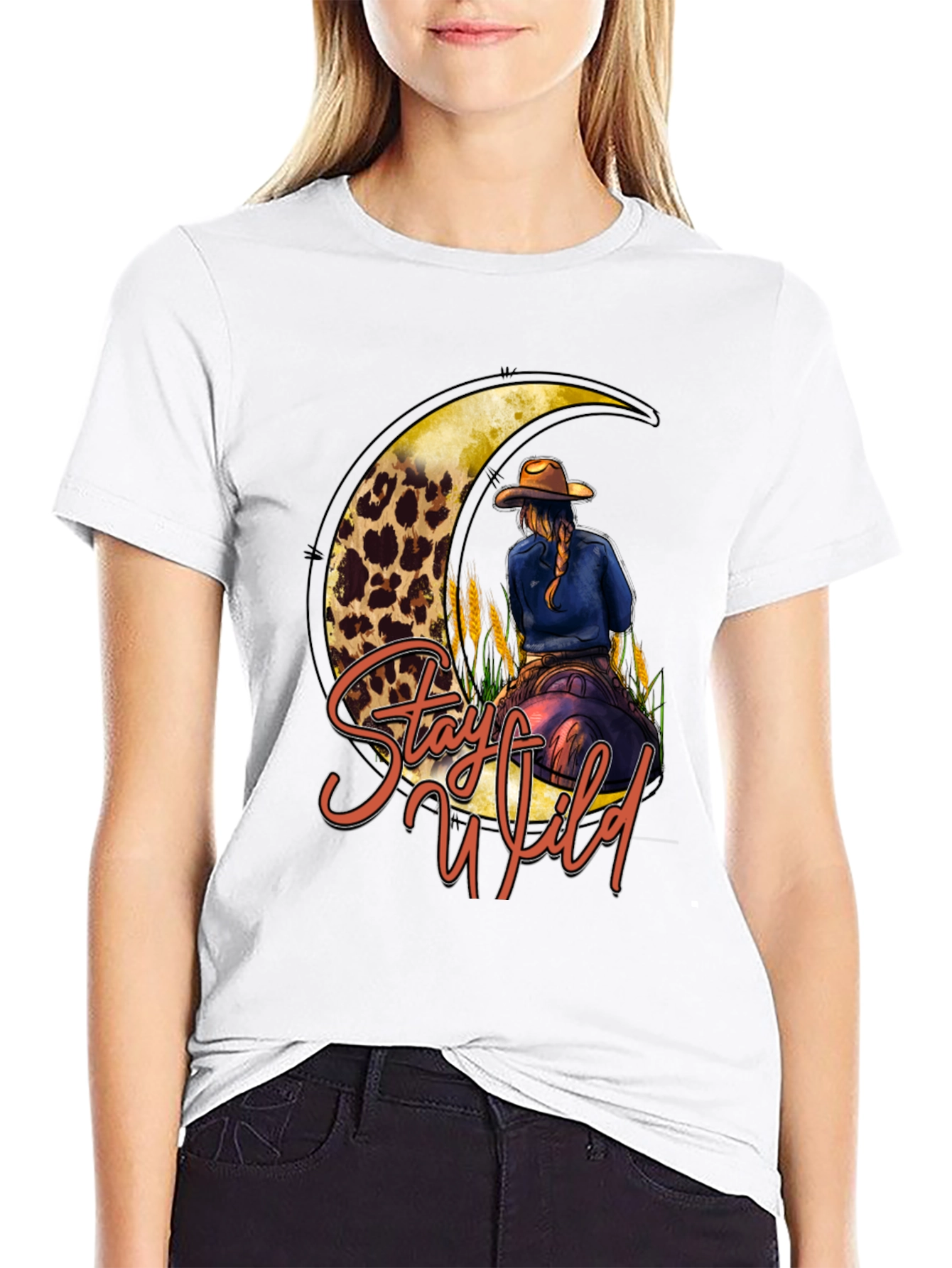 Stay Wild Cowgirl Moon Graphic Tee