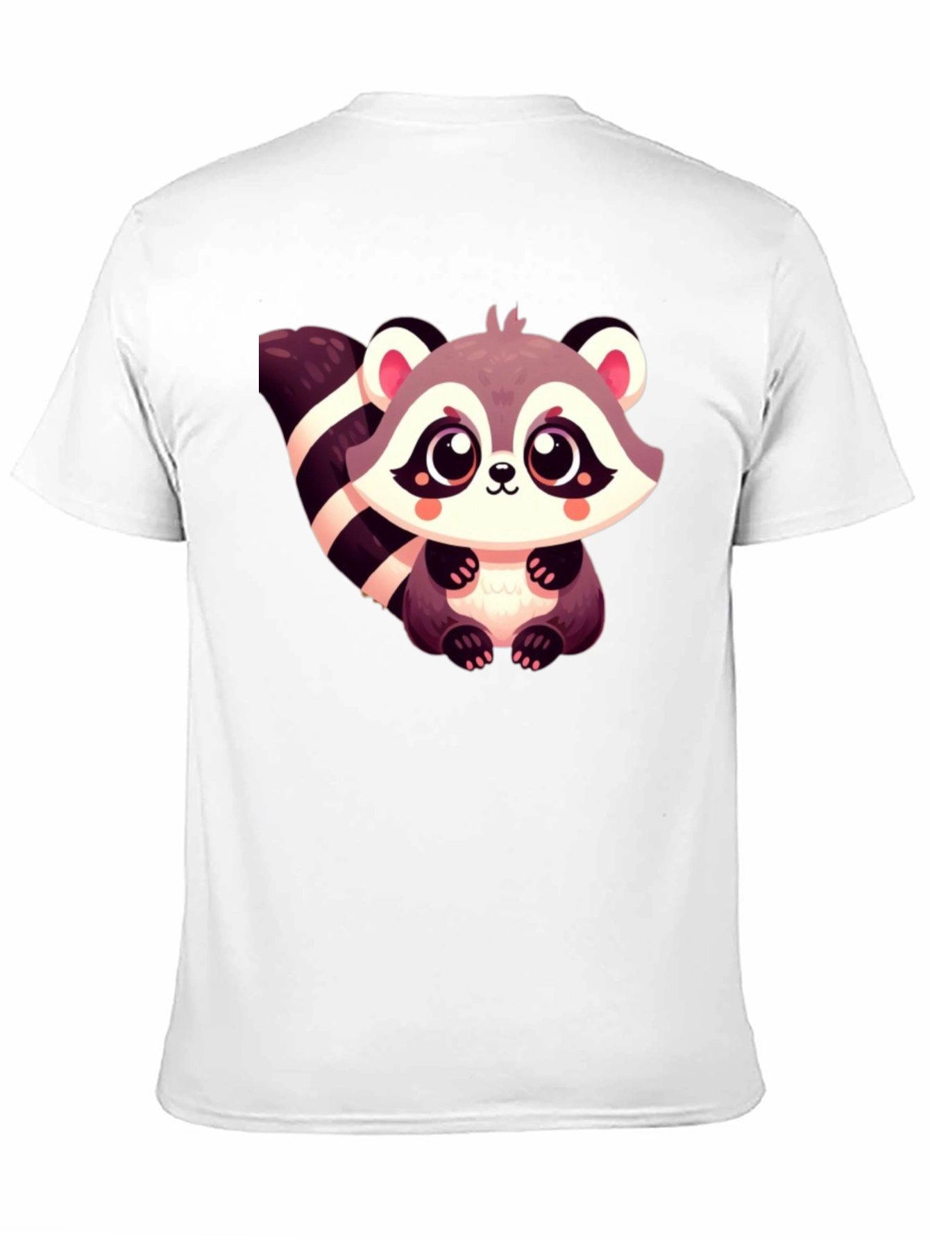 Cute Raccoon Graphic Tee - Black Cotton Casual Shirt