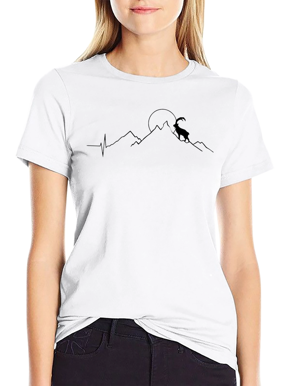 Mountain Goat Graphic T-Shirt - Black