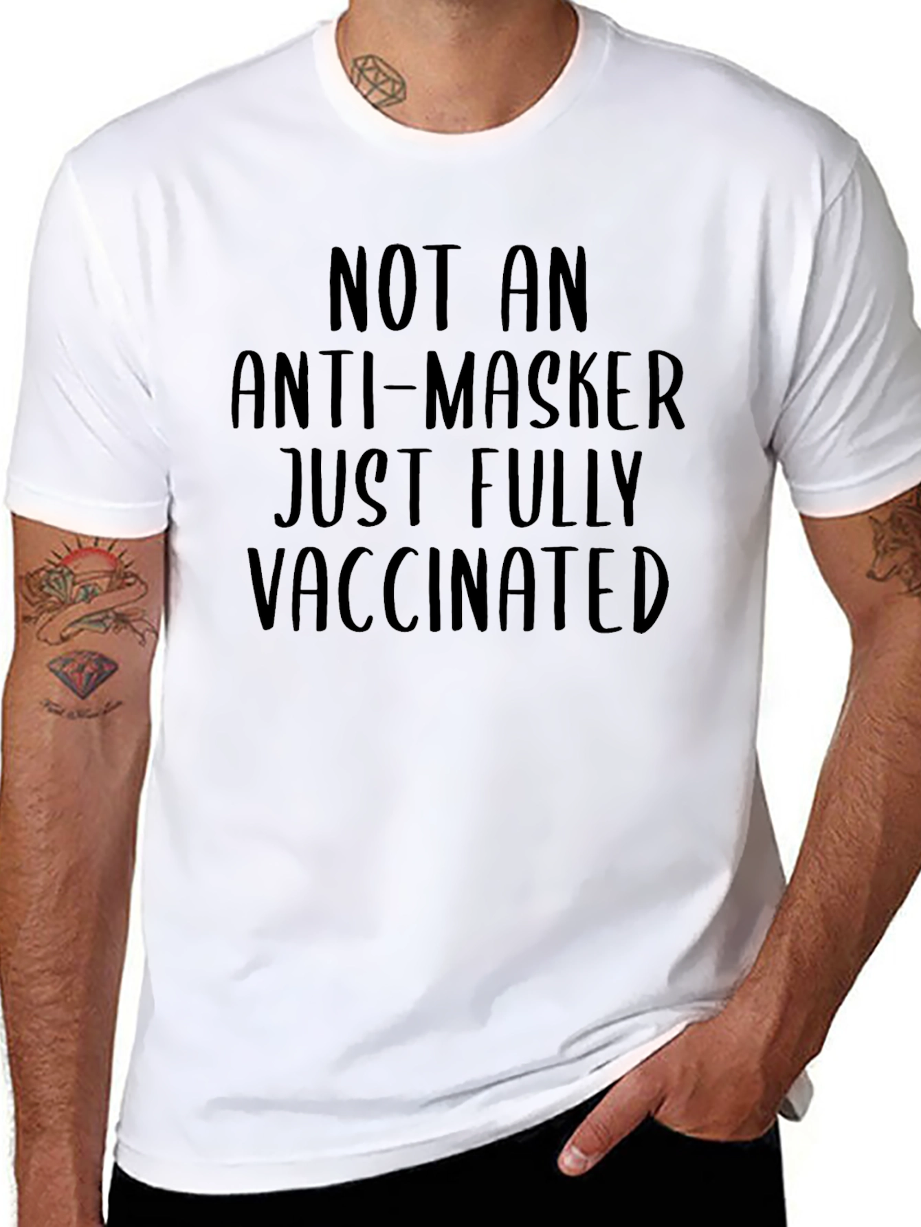 Vaccinated Black Graphic Tee