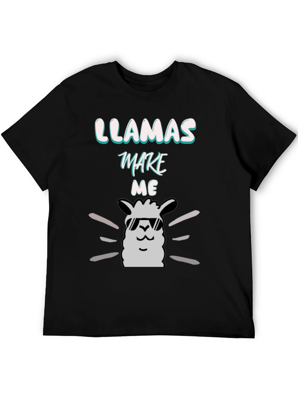 Llamas Make Me Happy Black Graphic Tee