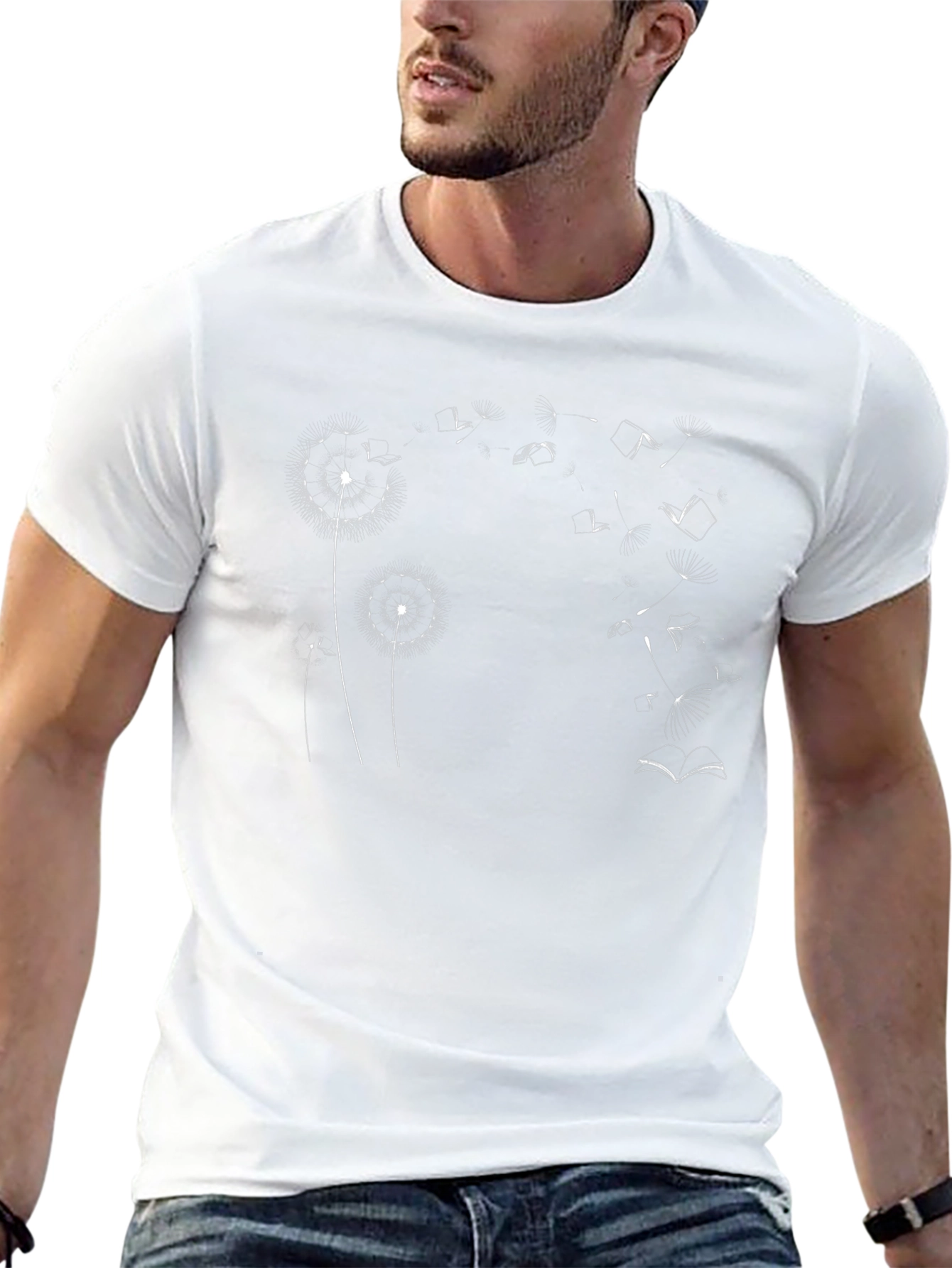 Dandelion to Book Black Graphic Tee