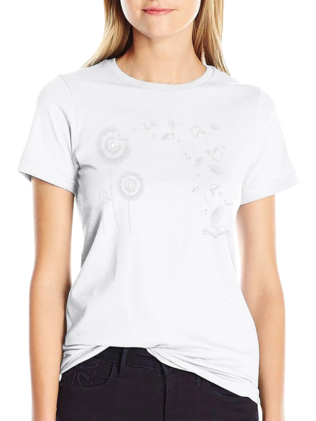 Dandelion to Book Black Graphic Tee