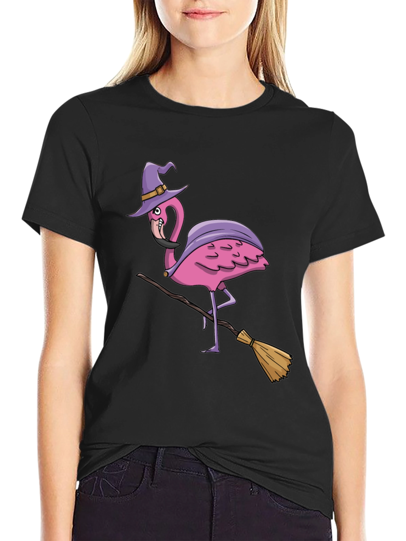 Witch Flamingo Graphic Tee