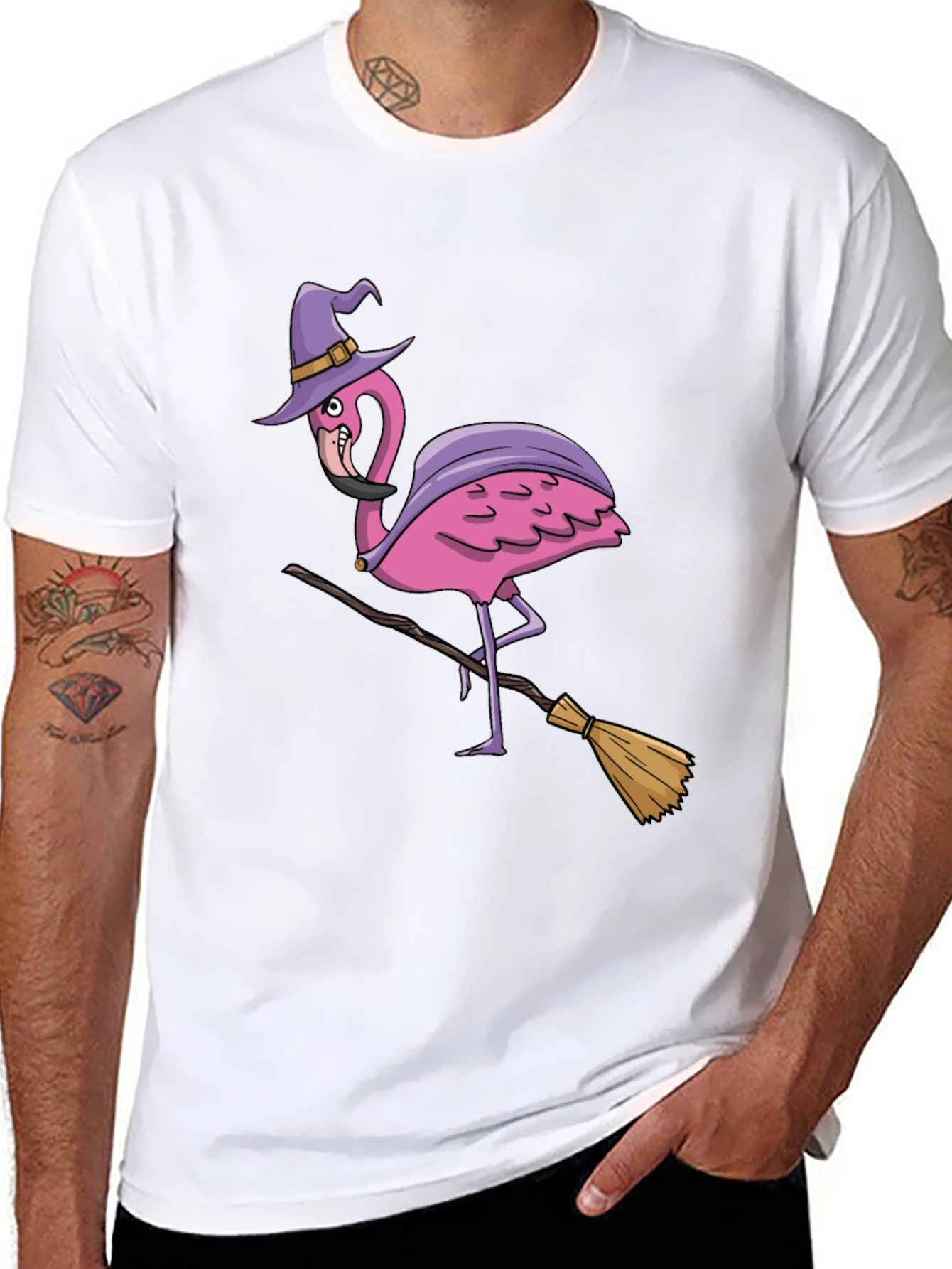 Witch Flamingo Graphic Tee