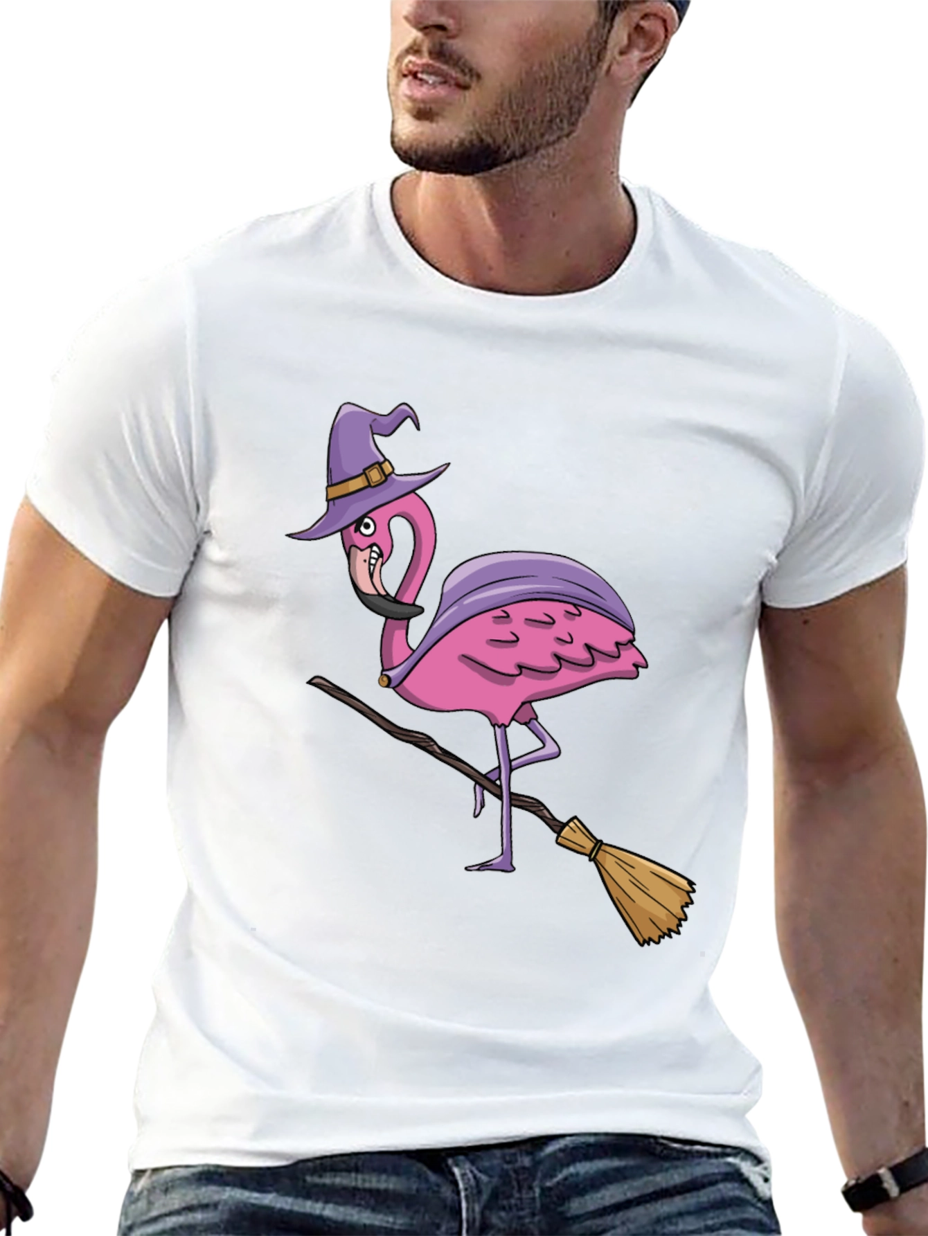 Witch Flamingo Graphic Tee