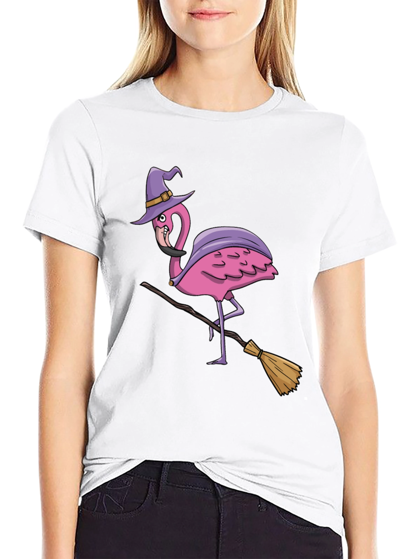 Witch Flamingo Graphic Tee