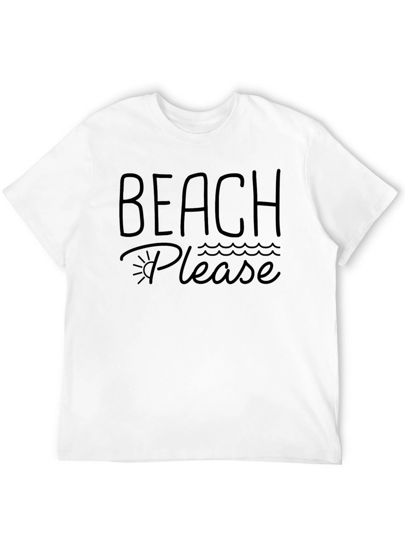 Beach Please Black Graphic Tee - Summer Vibes