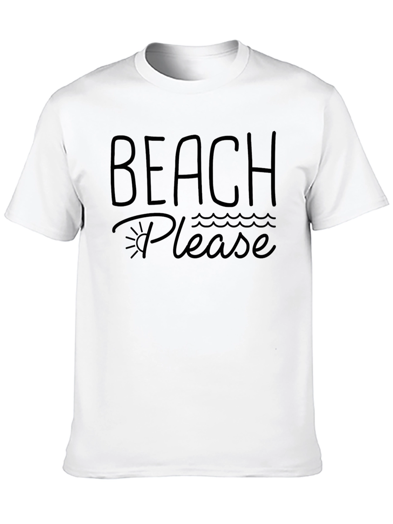 Beach Please Black Graphic Tee - Summer Vibes