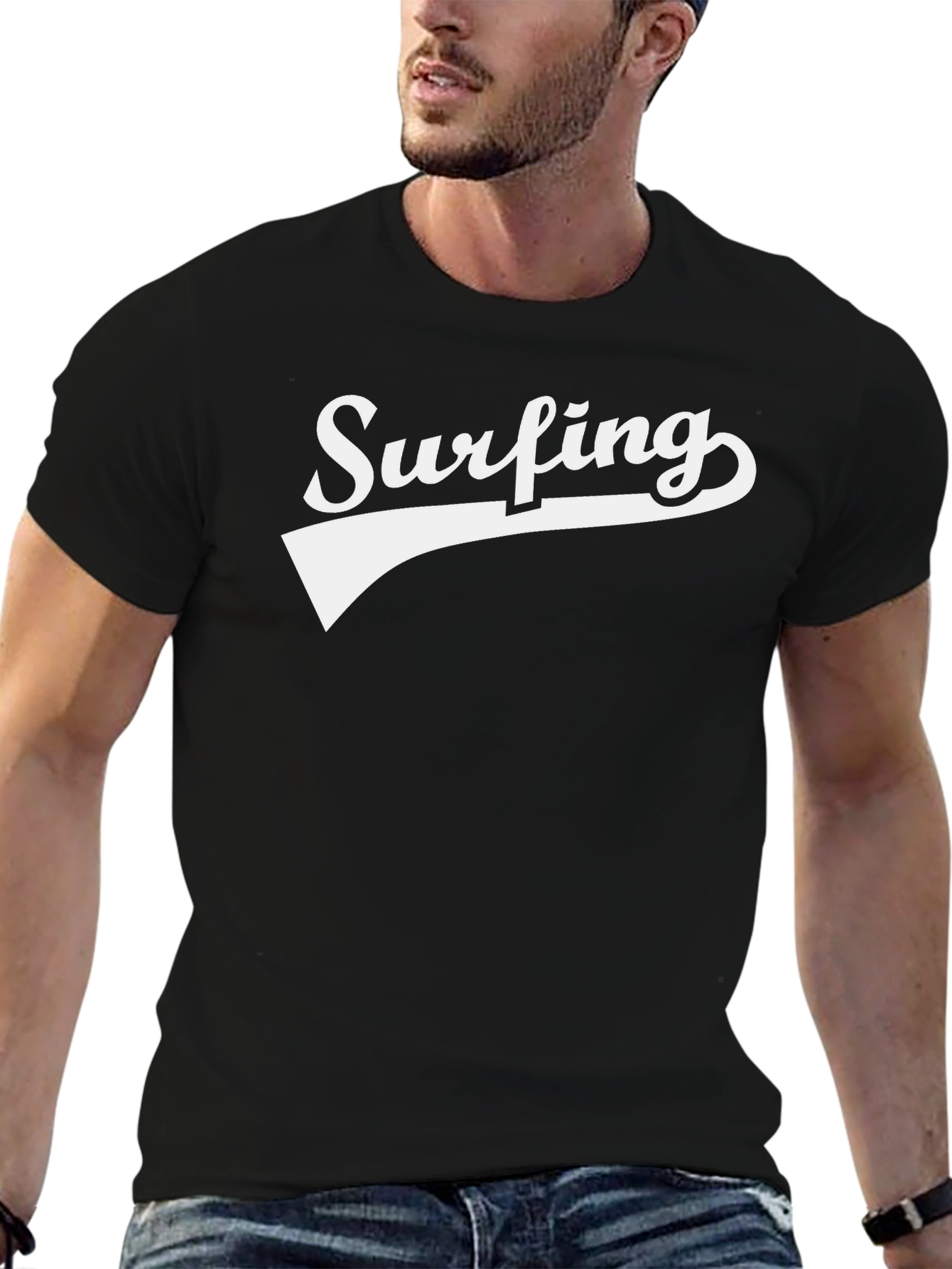 Surfing Graphic Tee - Classic Black T-Shirt