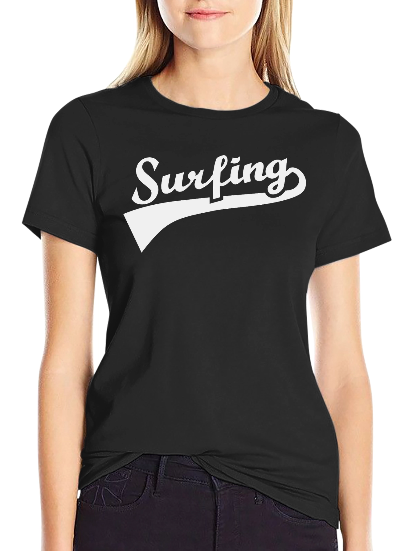 Surfing Graphic Tee - Classic Black T-Shirt