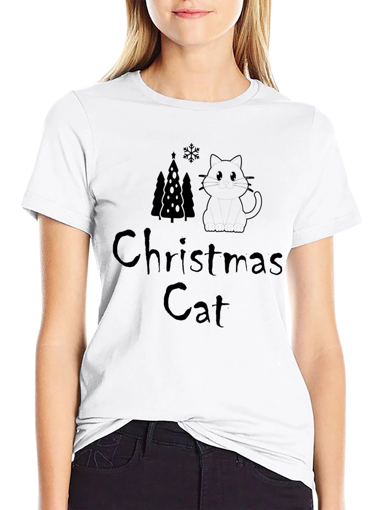 Christmas Cat T-Shirt - Festive & Fun Design