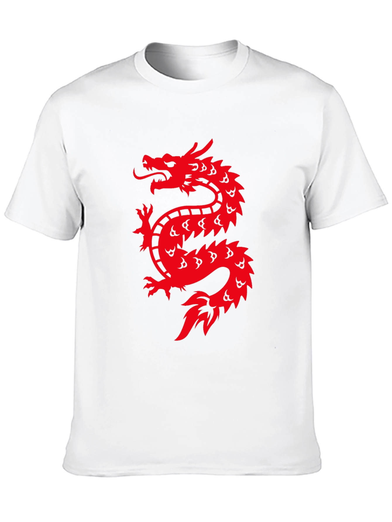 Red Dragon Graphic Print Black T-Shirt
