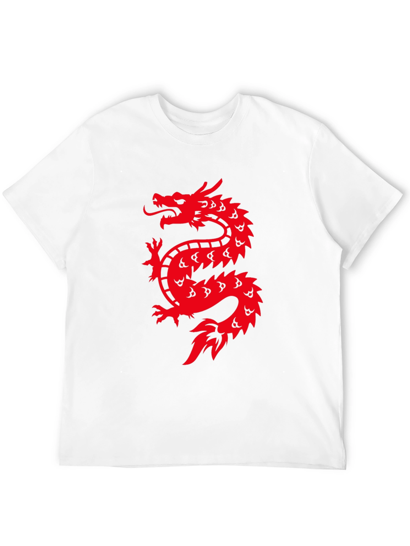 Red Dragon Graphic Print Black T-Shirt