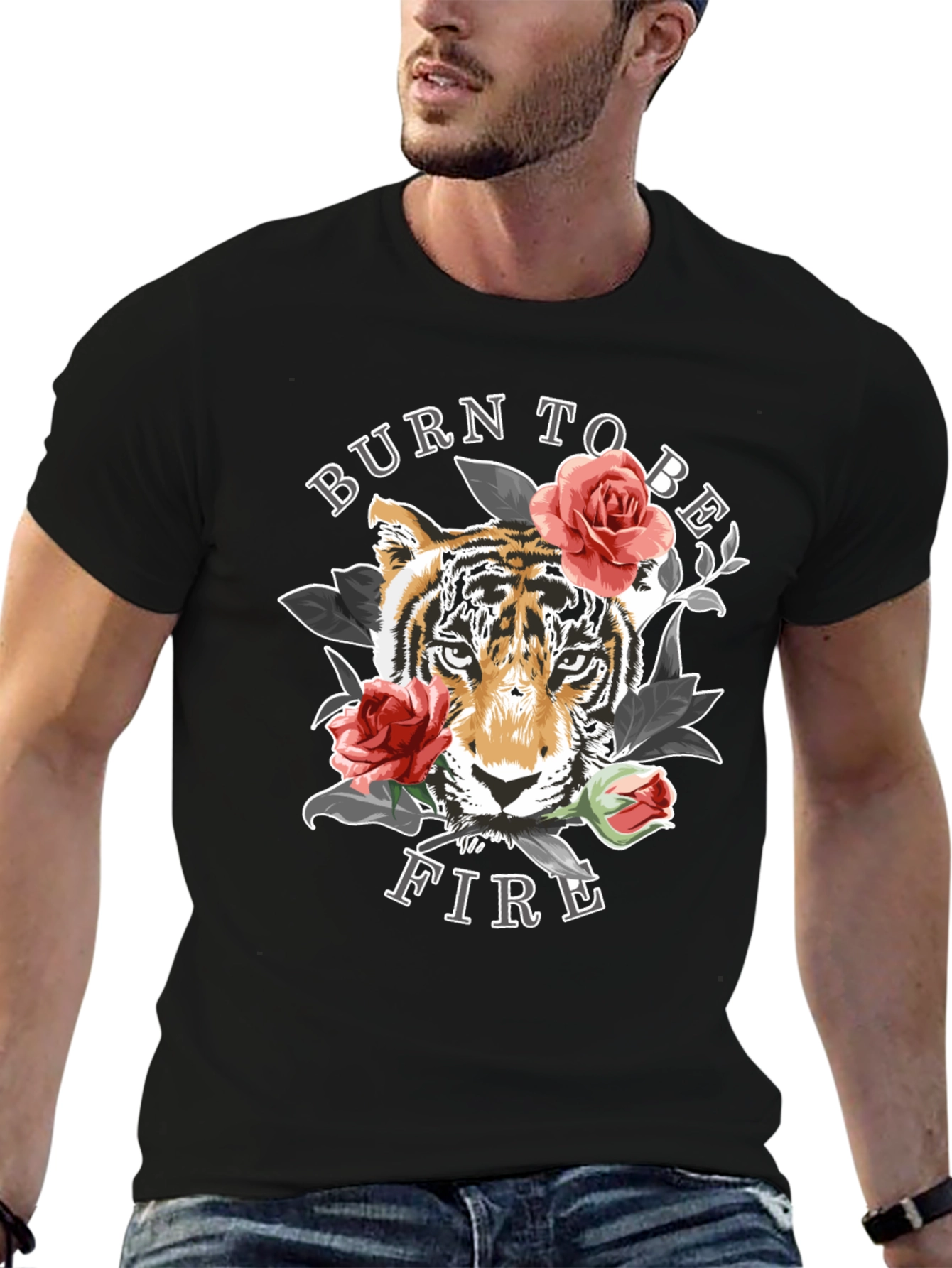 Burn To Be Fire Tiger Graphic Print Tee
