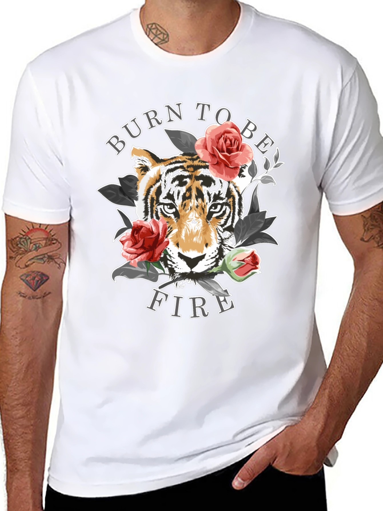 Burn To Be Fire Tiger Graphic Print Tee