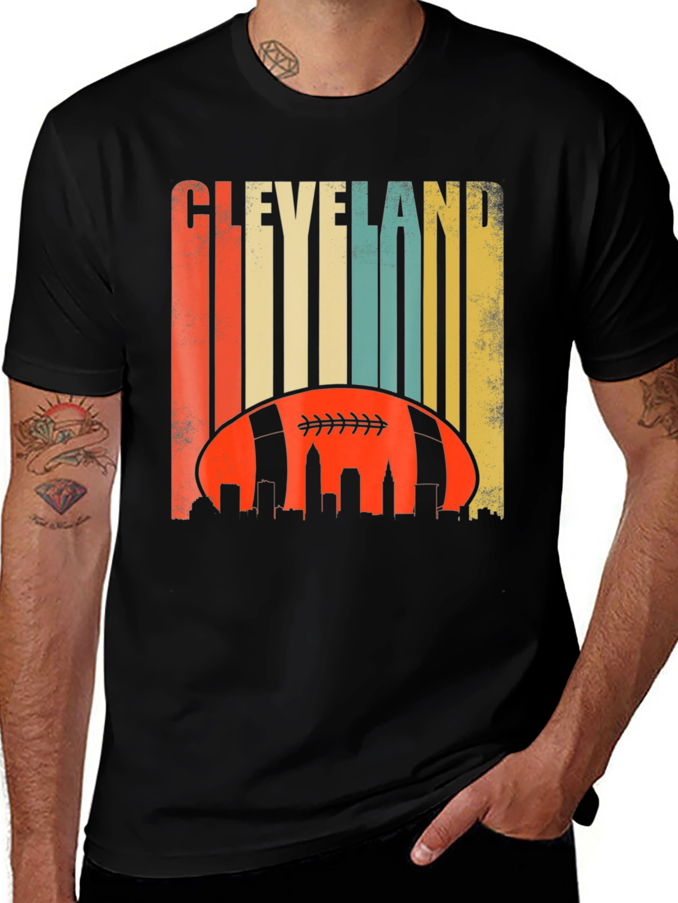 Cleveland Football Skyline Graphic Tee