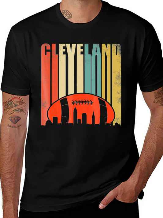 Cleveland Football Skyline Graphic Tee