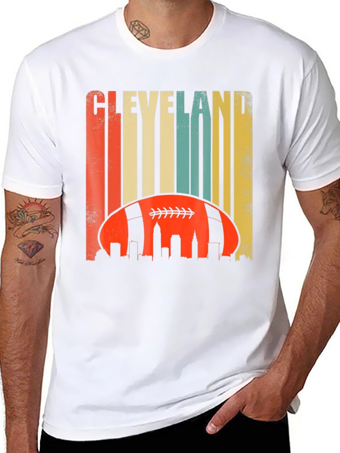 Cleveland Football Skyline Graphic Tee