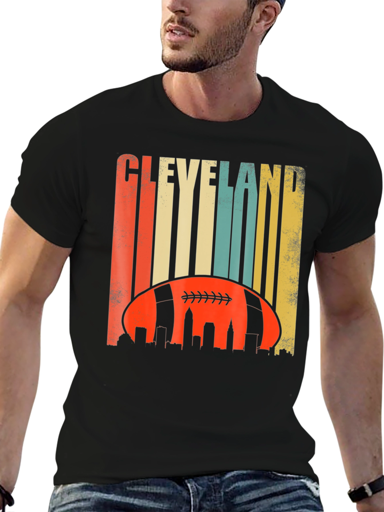 Cleveland Football Skyline Graphic Tee
