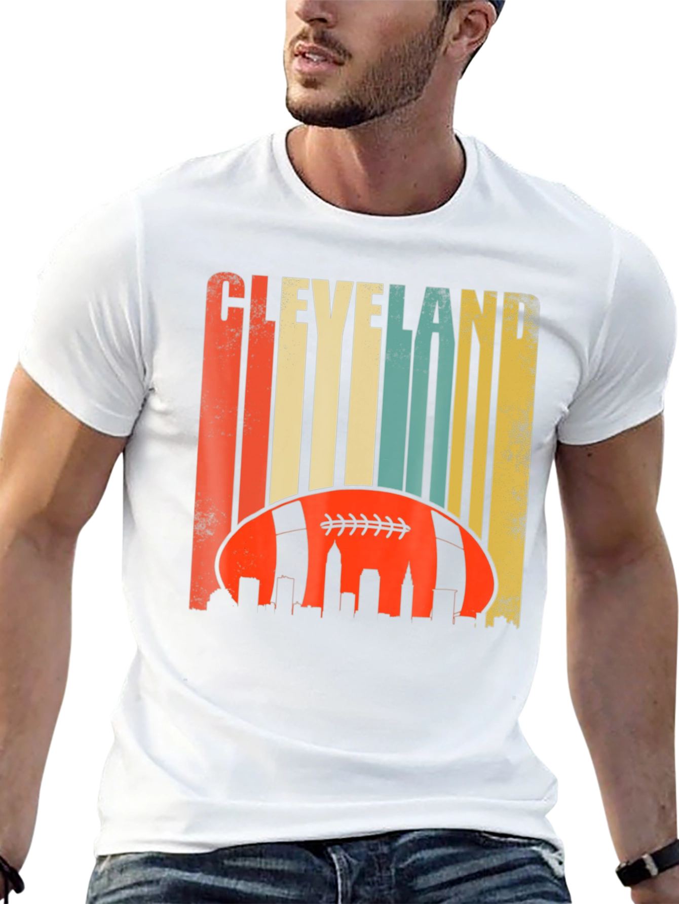 Cleveland Football Skyline Graphic Tee