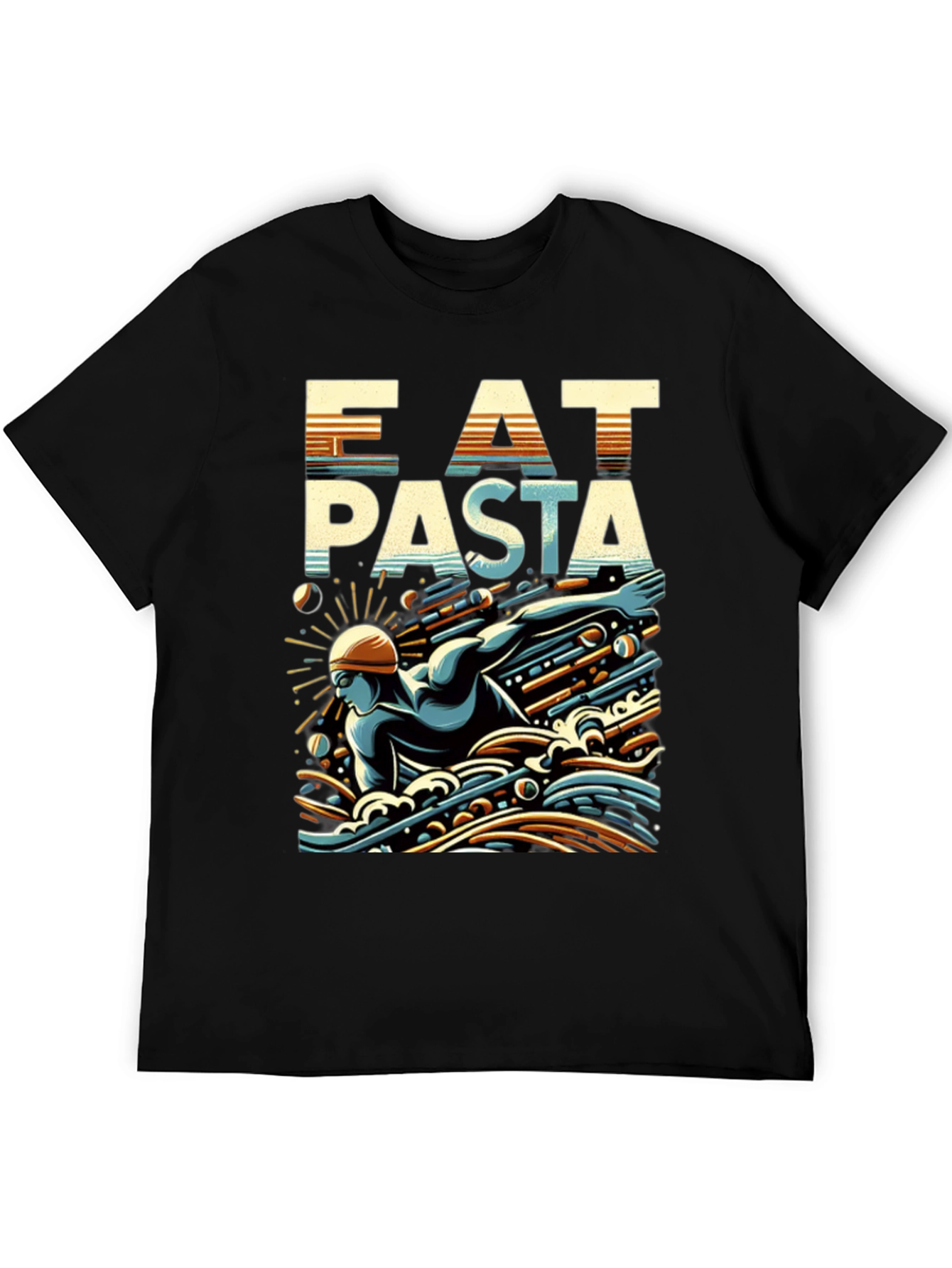 Eat Pasta Swim Faster T-Shirt Cool Graphic Tee