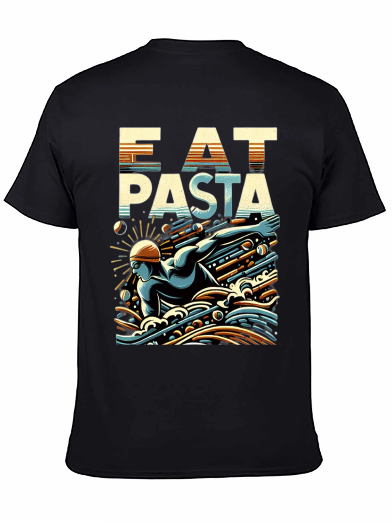 Eat Pasta Swim Faster T-Shirt Cool Graphic Tee