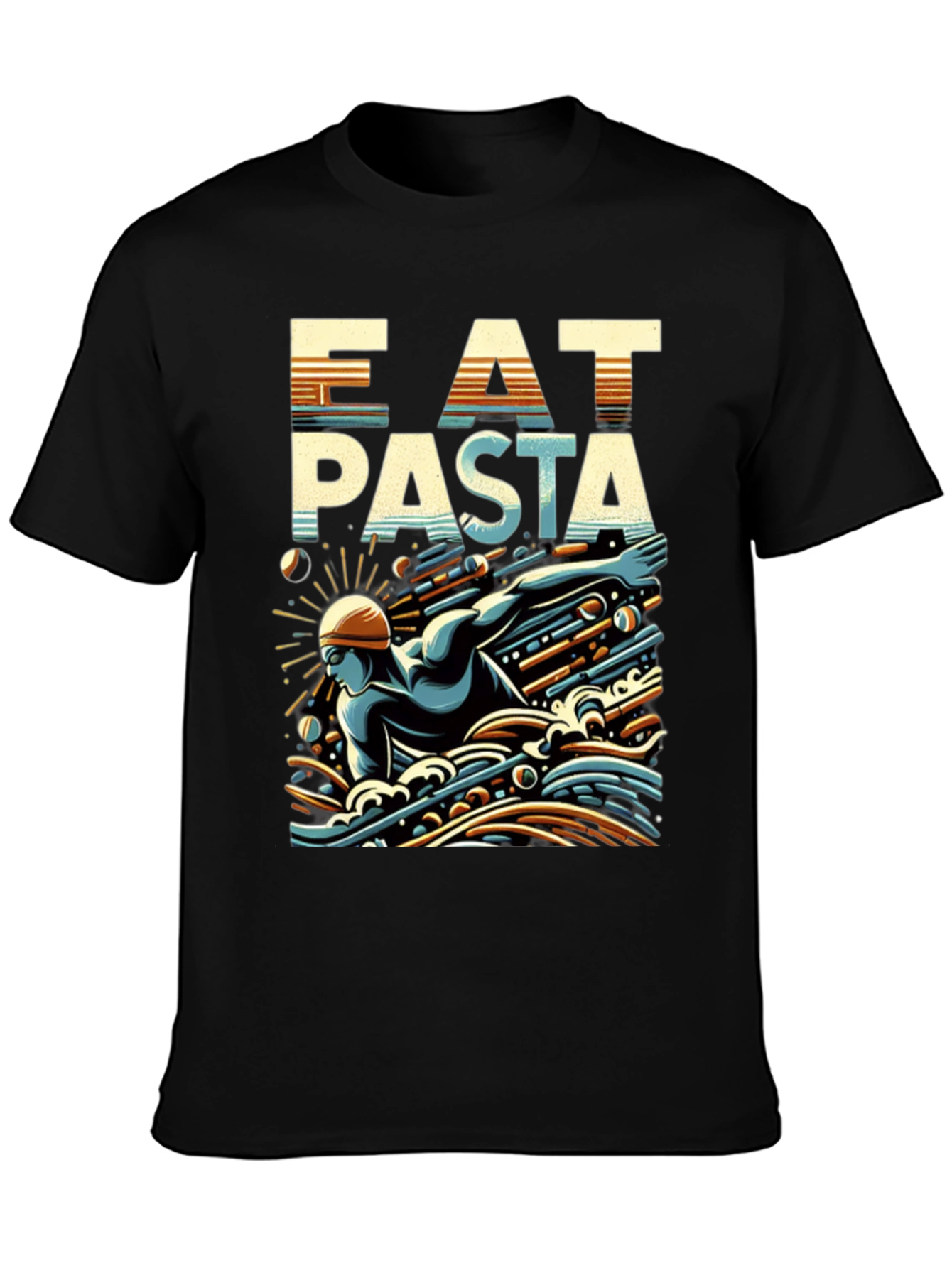 Eat Pasta Swim Faster T-Shirt Cool Graphic Tee