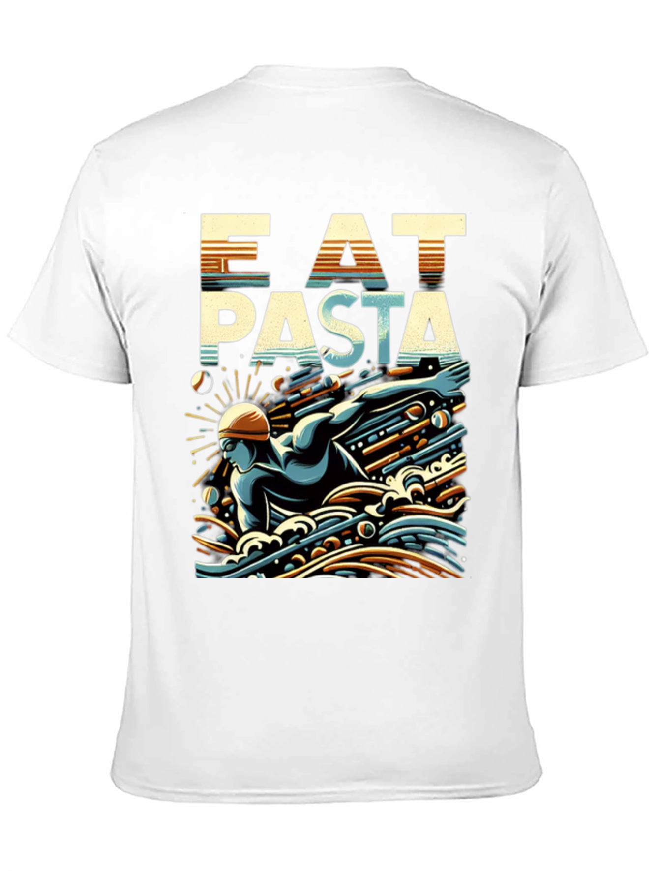 Eat Pasta Swim Faster T-Shirt Cool Graphic Tee
