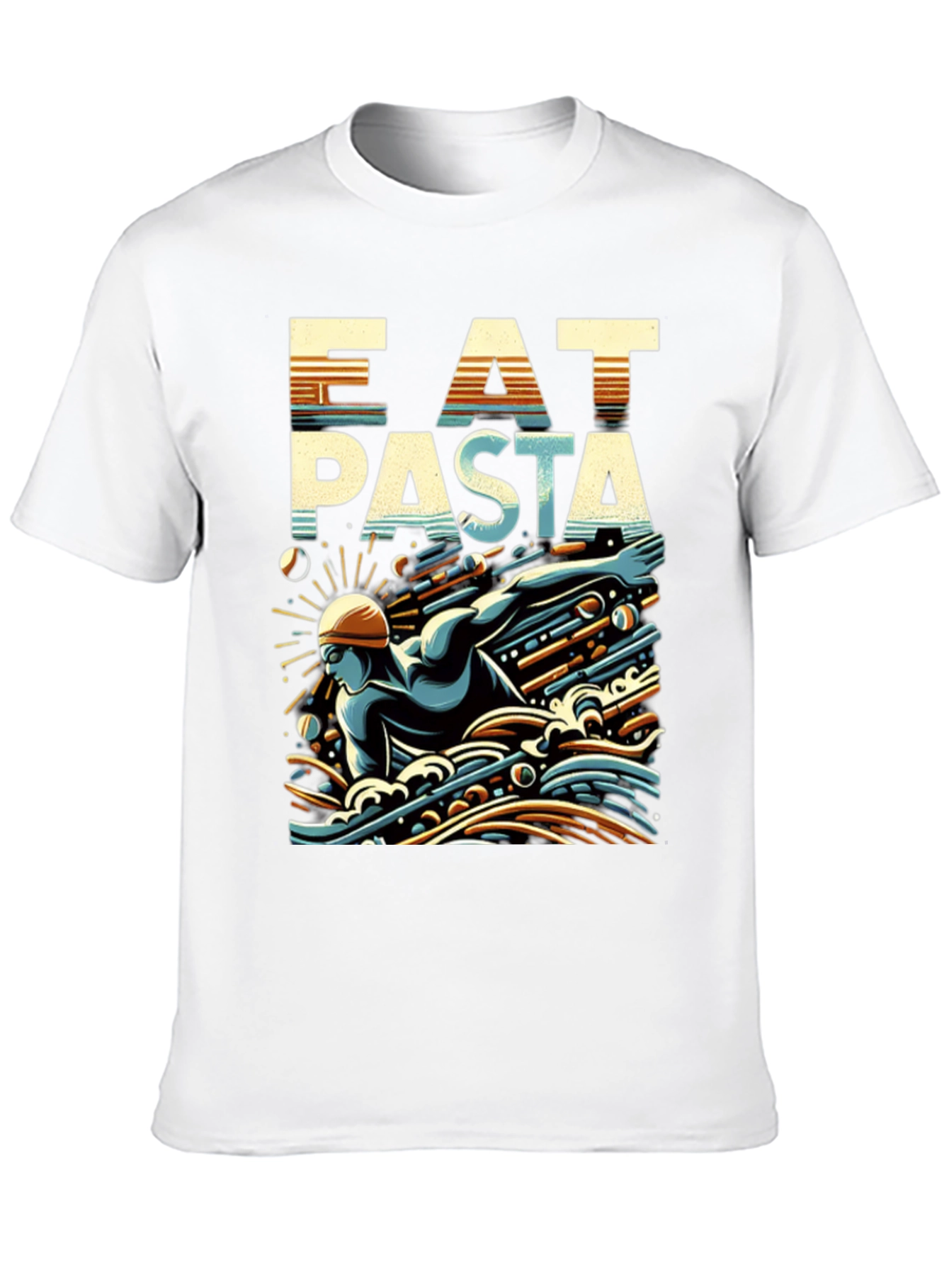 Eat Pasta Swim Faster T-Shirt Cool Graphic Tee