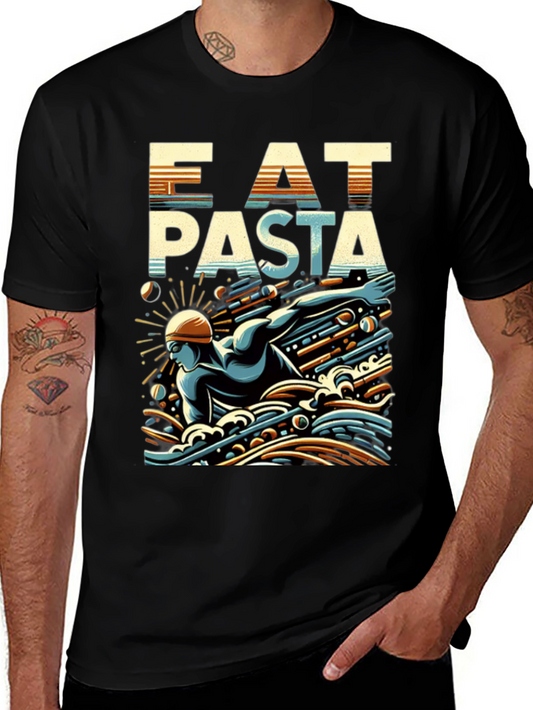 Eat Pasta Swim Faster T-Shirt Cool Graphic Tee