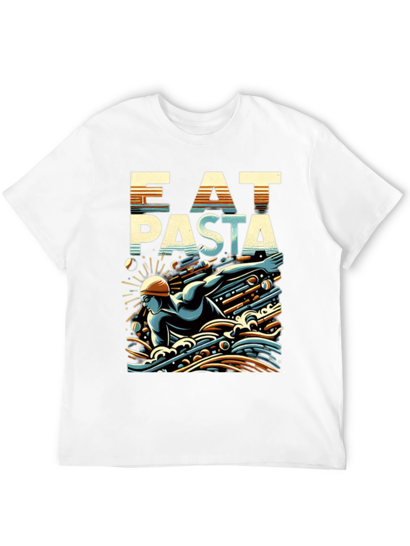 Eat Pasta Swim Faster T-Shirt Cool Graphic Tee