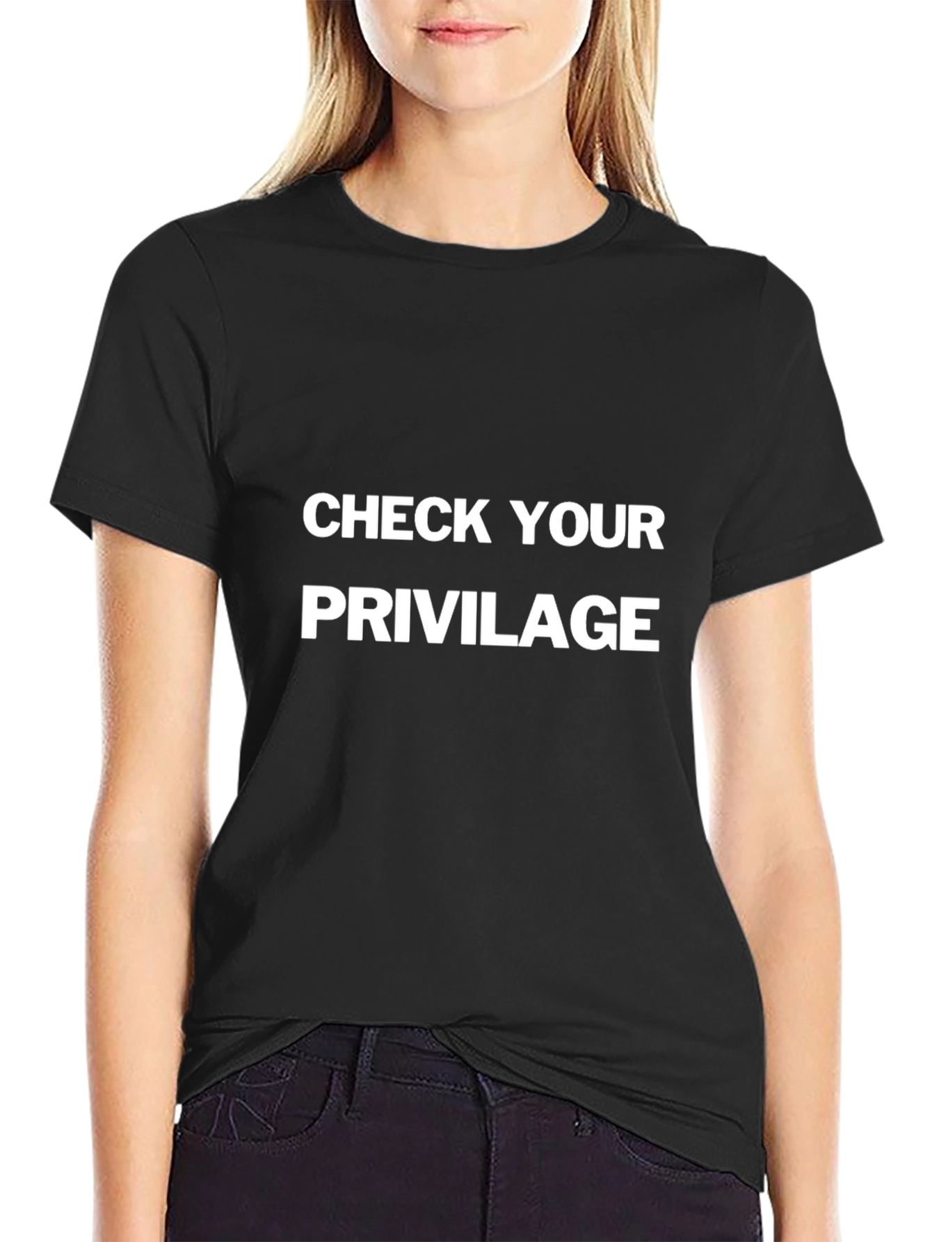 Check Your Privilege Graphic Tee - Black