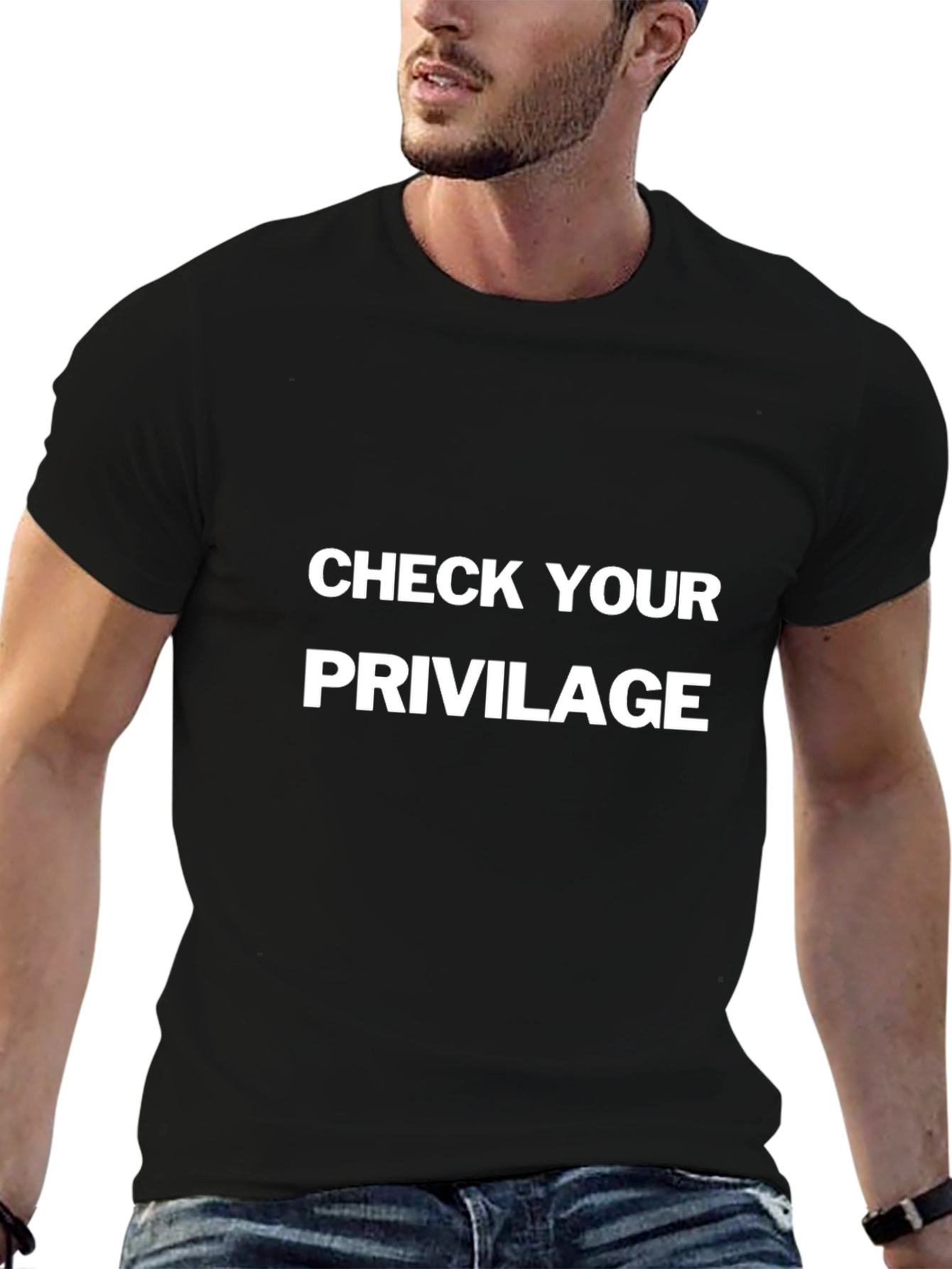 Check Your Privilege Graphic Tee - Black