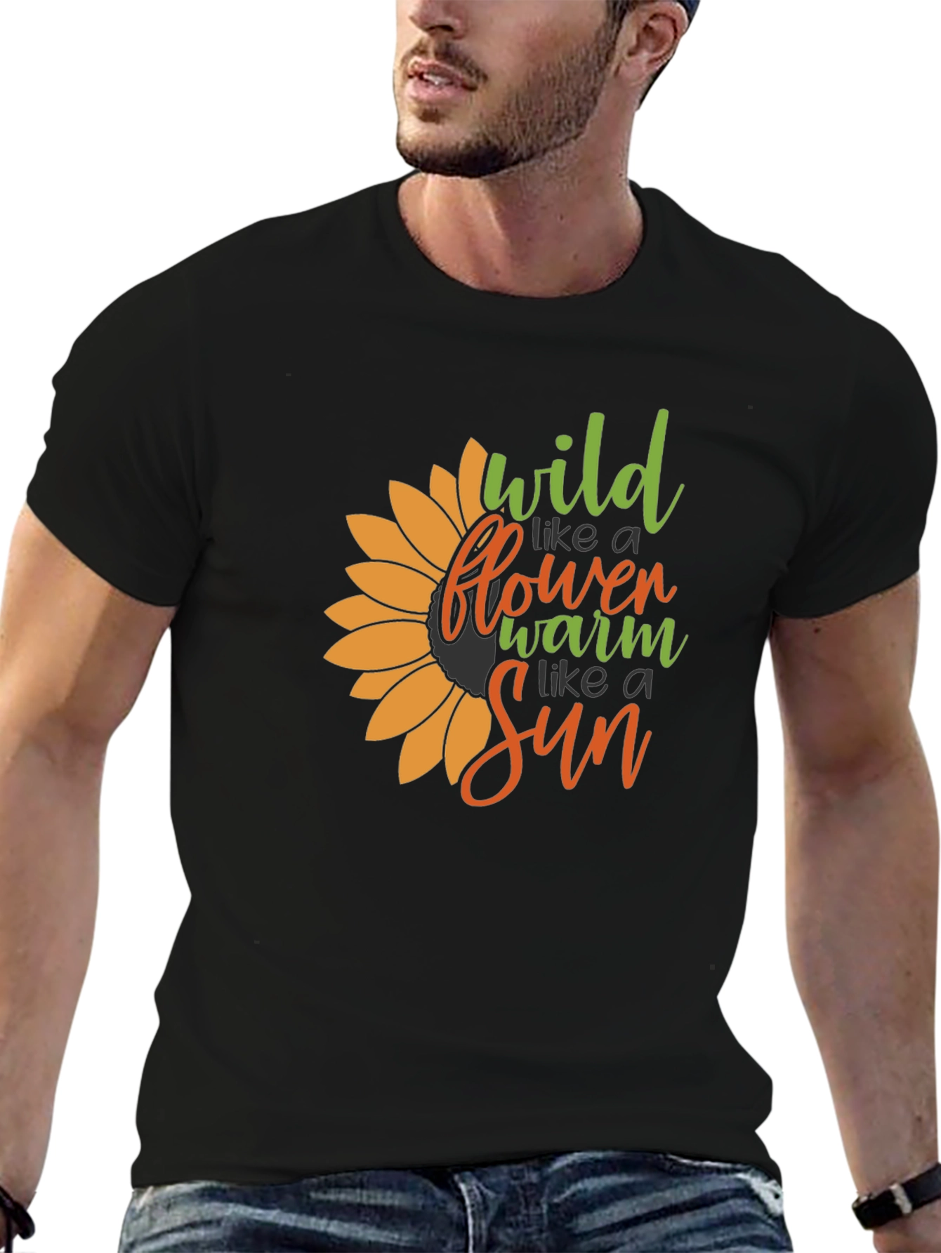 Wildflower Sun Graphic Tee - Black