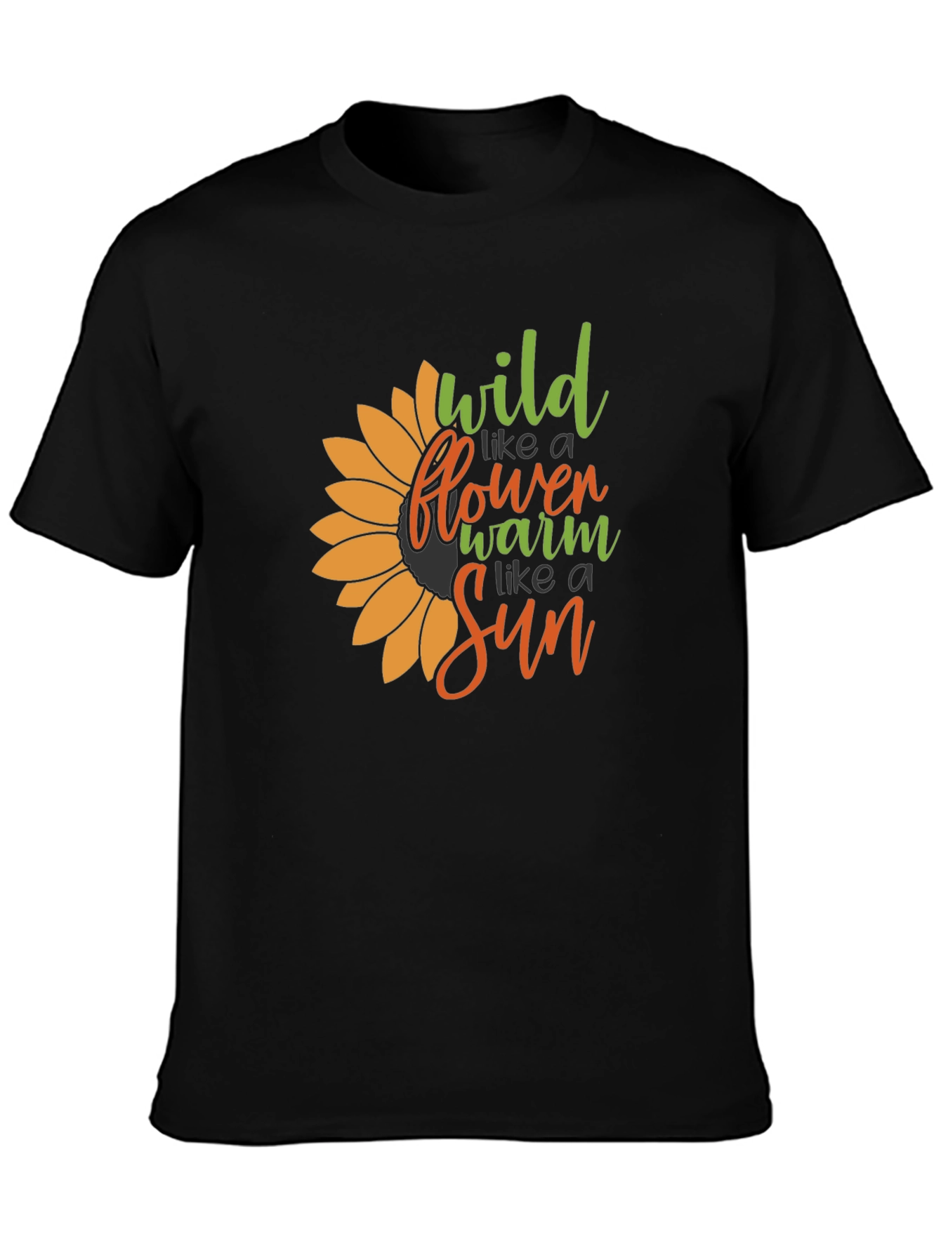 Wildflower Sun Graphic Tee - Black