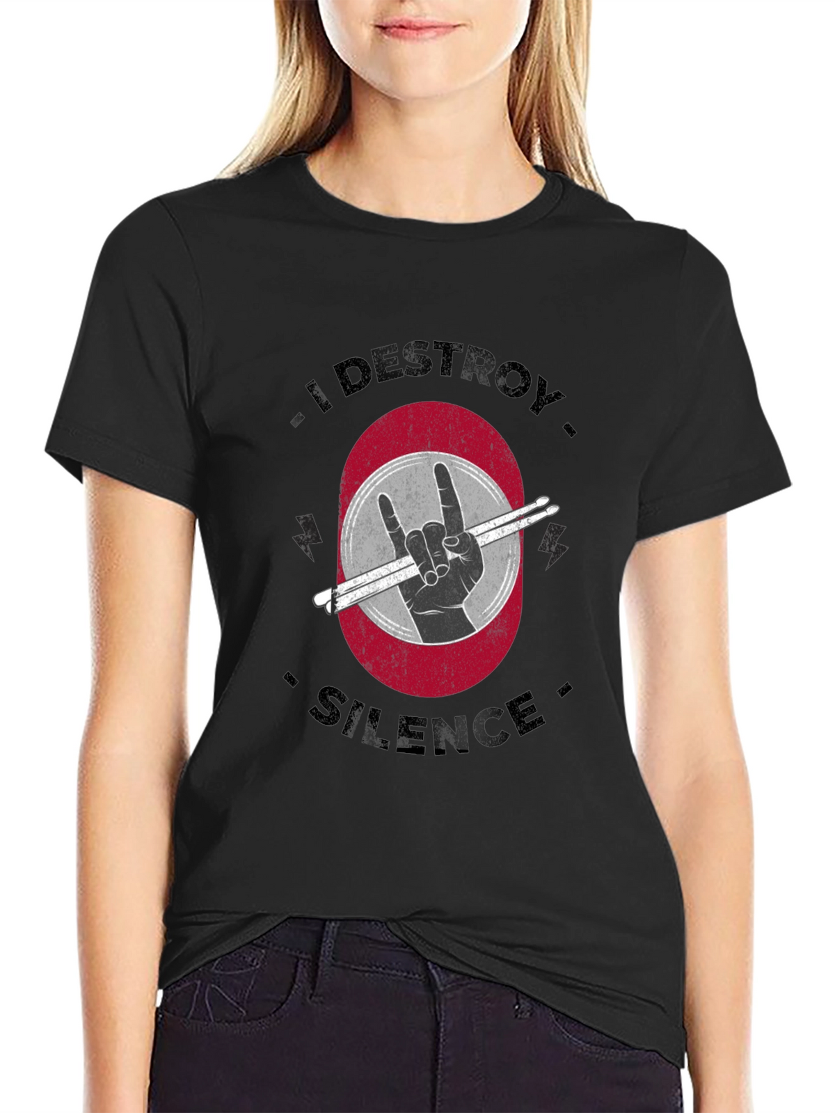 I Destroy Silence Drummer T-Shirt - Rock On!