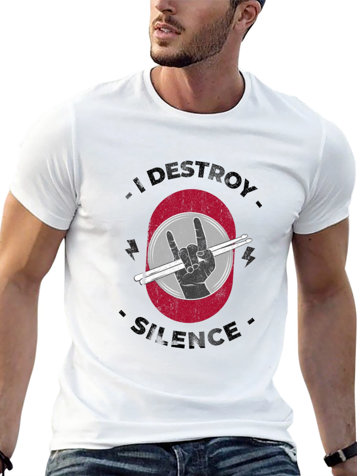 I Destroy Silence Drummer T-Shirt - Rock On!