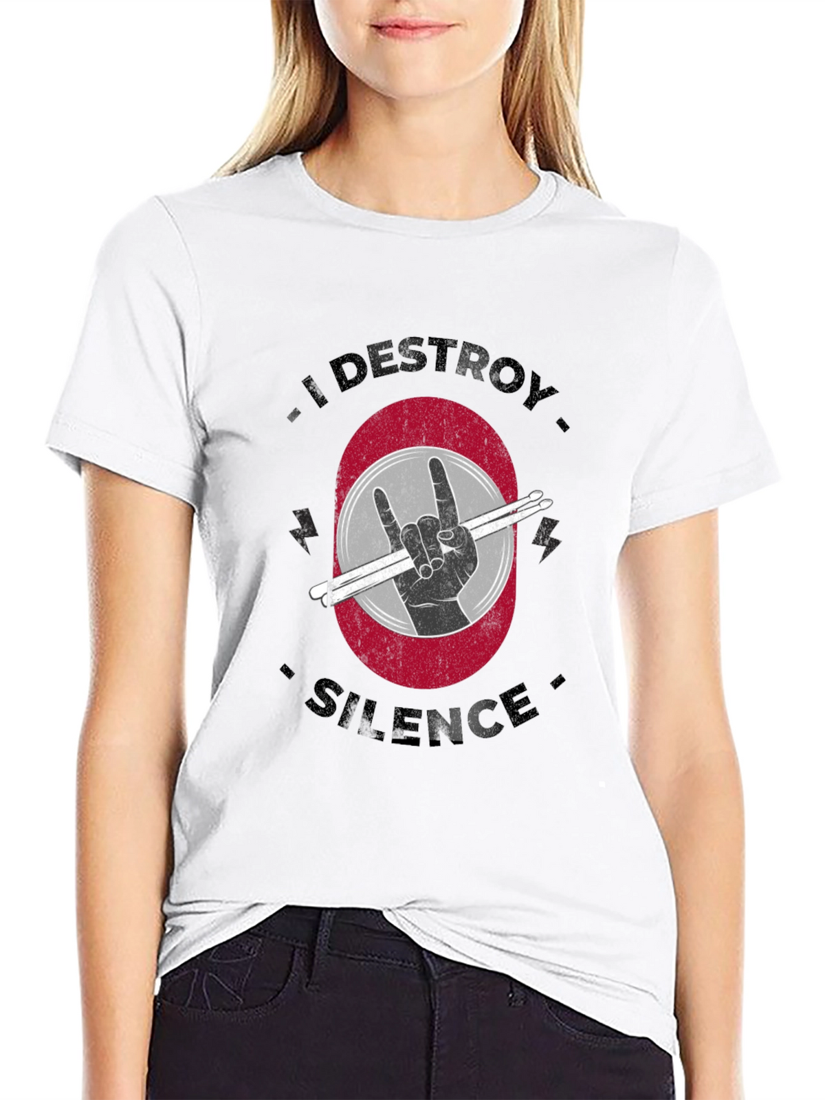 I Destroy Silence Drummer T-Shirt - Rock On!