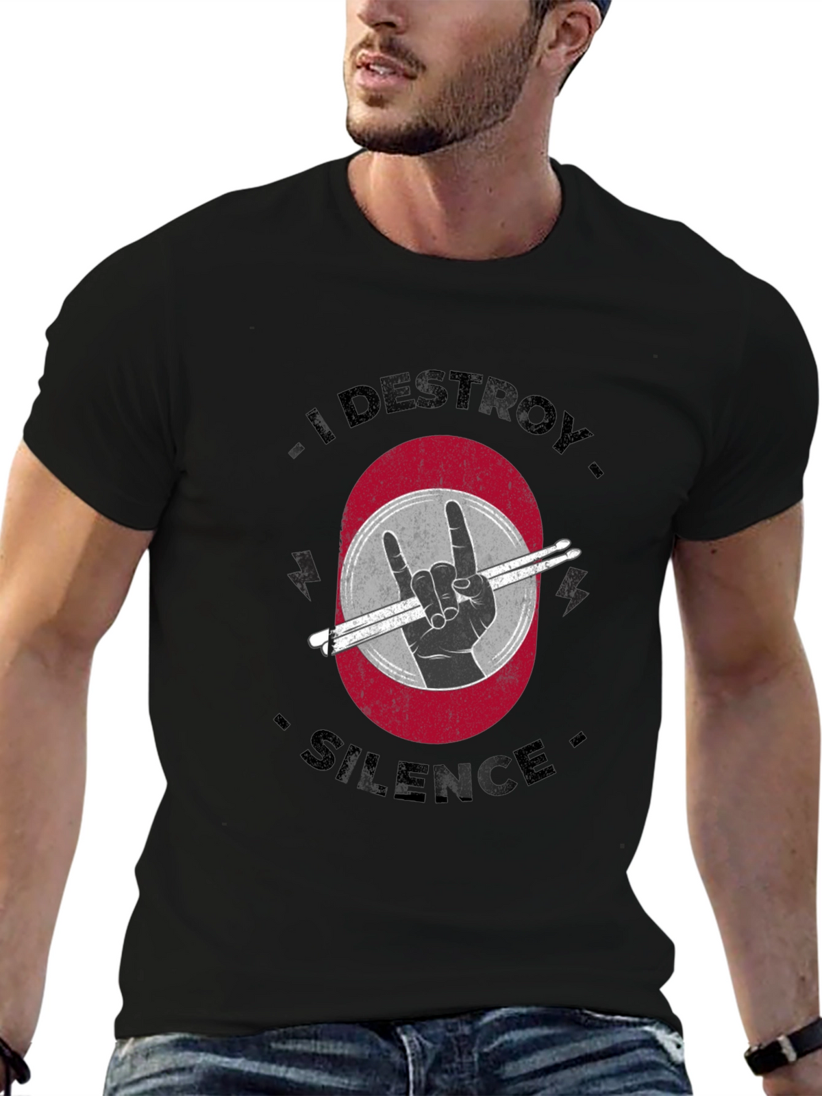 I Destroy Silence Drummer T-Shirt - Rock On!