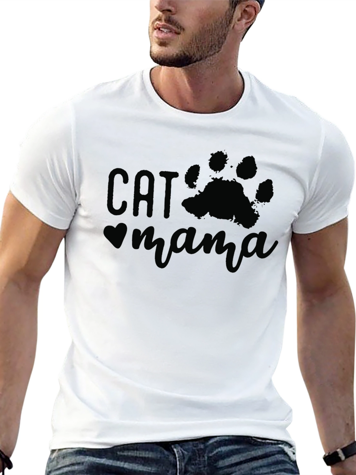 Cat Mama T-Shirt - Black Stylish Comfortable