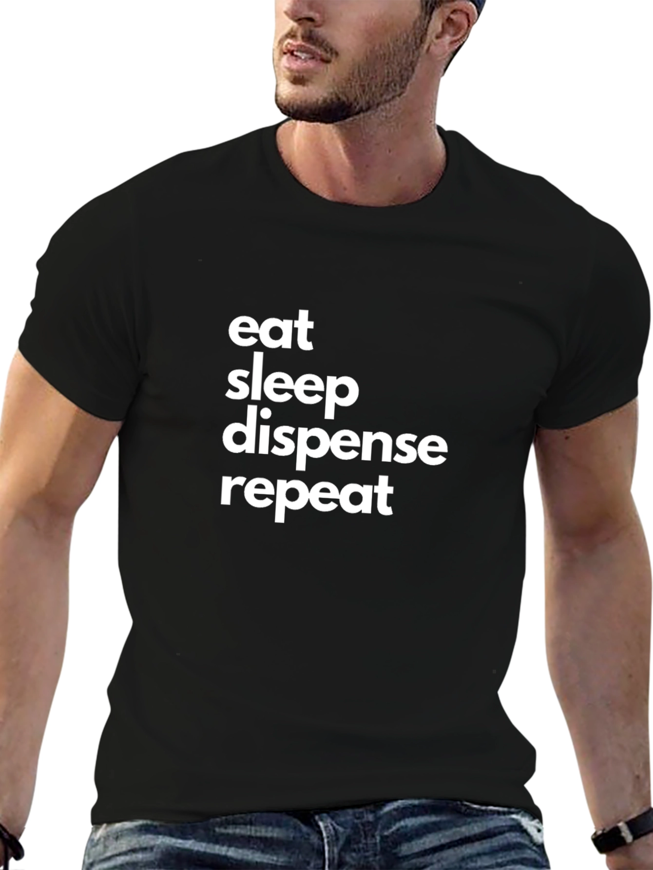 Eat Sleep Dispense Repeat Graphic Tee
