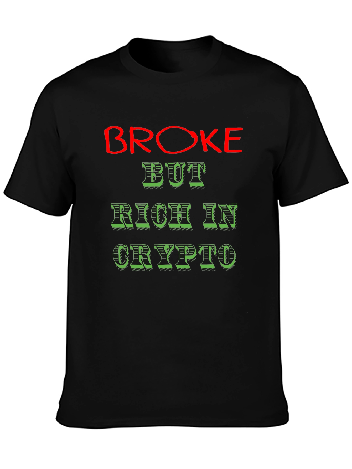 Broke But Rich in Crypto Graphic Tee - Black