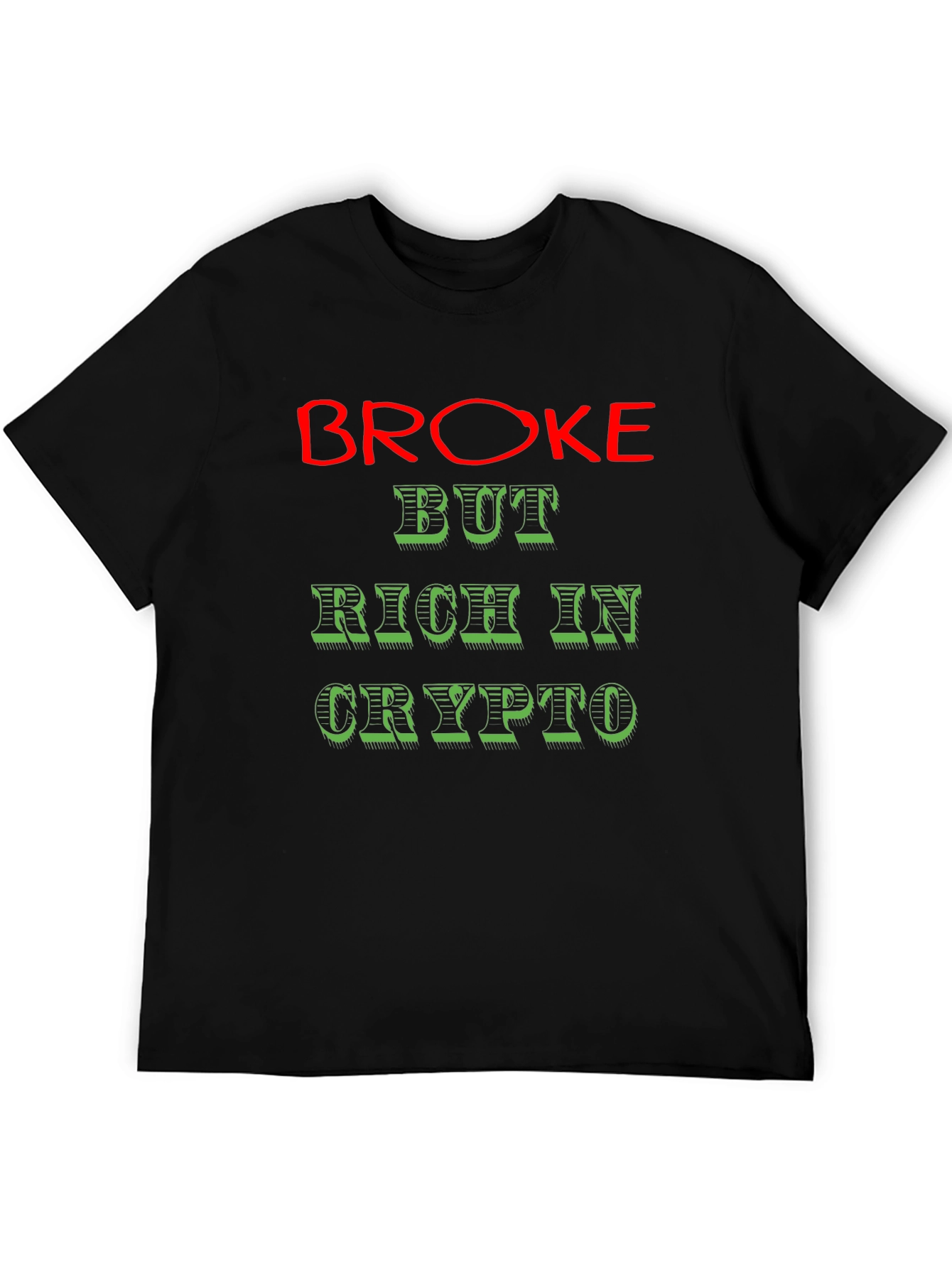 Broke But Rich in Crypto Graphic Tee - Black