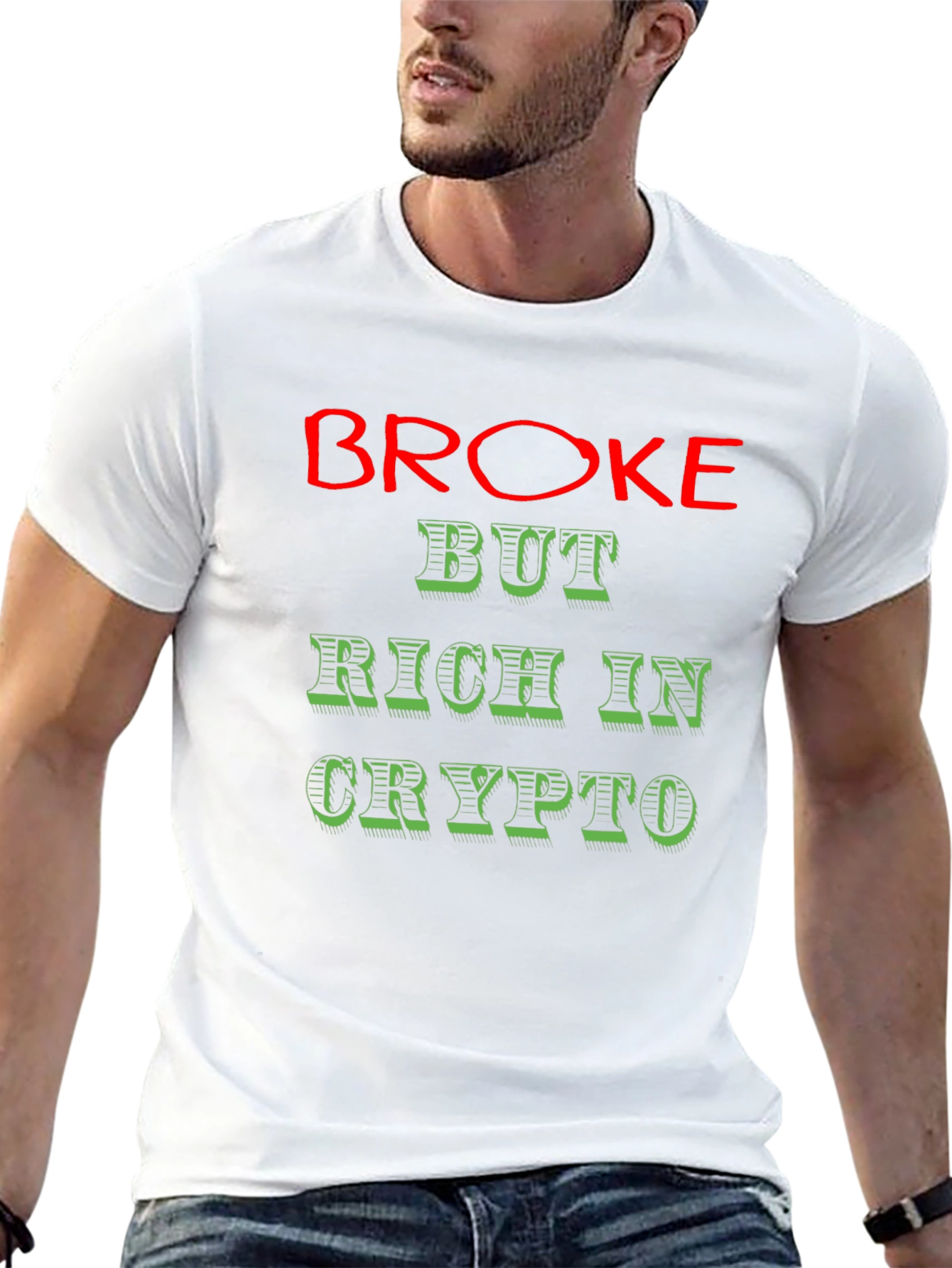 Broke But Rich in Crypto Graphic Tee - Black