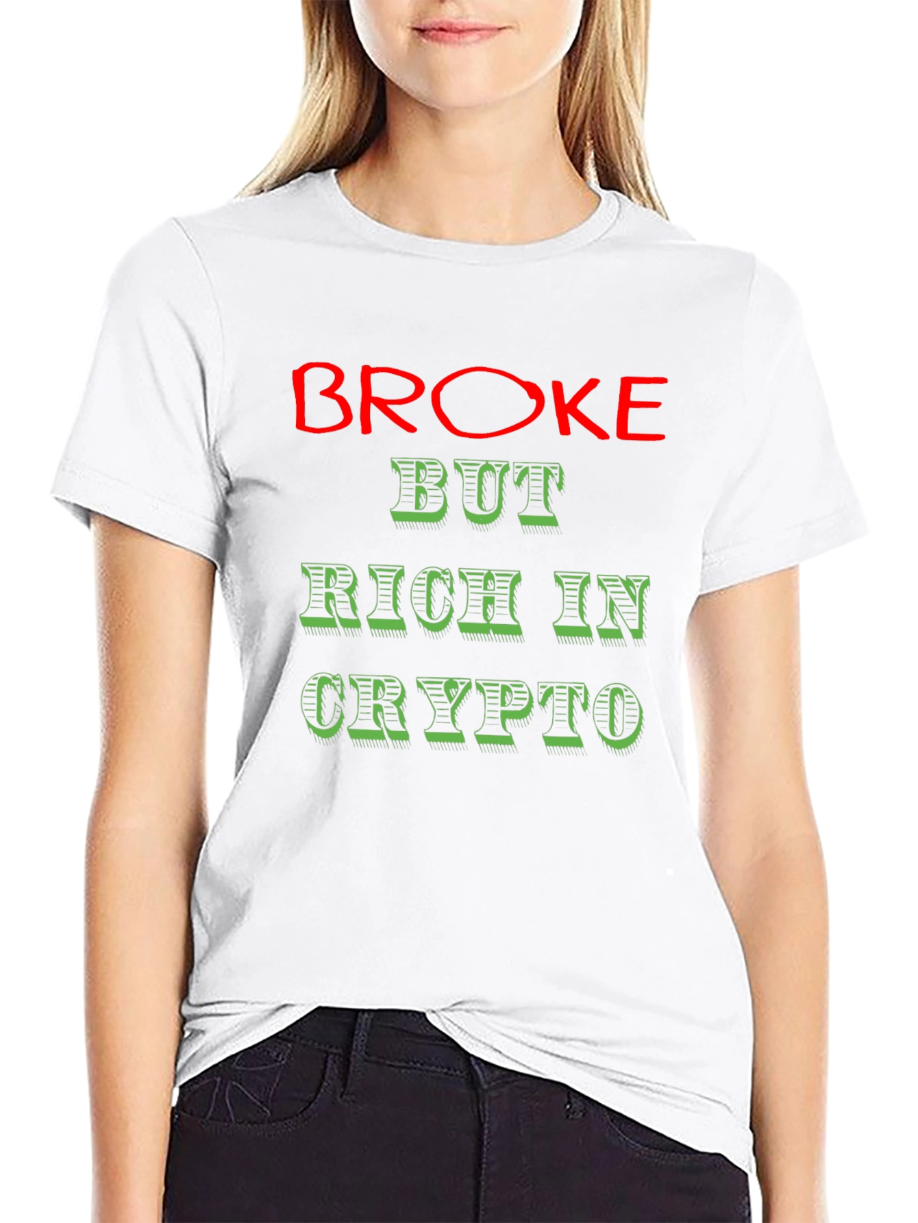 Broke But Rich in Crypto Graphic Tee - Black